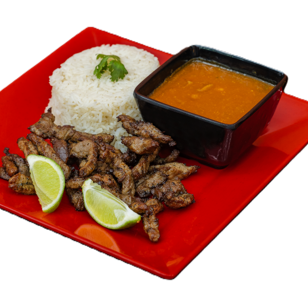 lunch 2 white rice with meat and beans